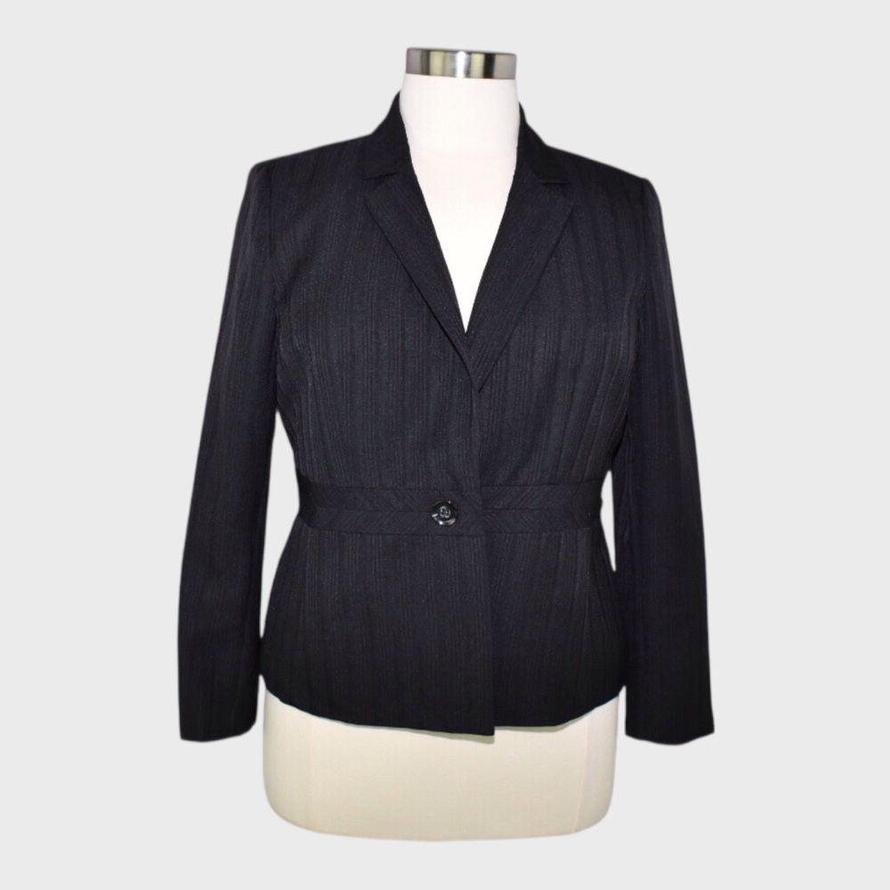 Evan Picone Petite Textured Stripe‎ Suit Blazer Jacket